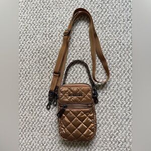 MINT MZ Wallace Micro Crosby Crossbody Stadium Purse Tiger Eye Pearl Quilted